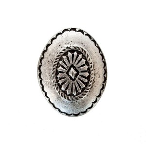 Silverado Home Antique Silver Oval with Diamond Design Napkin Ring SIVE1399